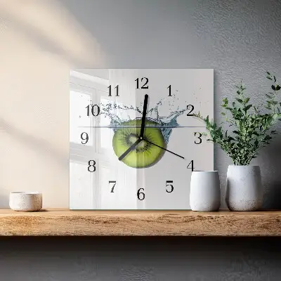 Hodiny na skle čtvercové Kiwi