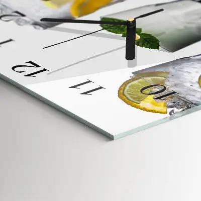 Čtvercové skleněné hodiny na stěnu Citrus