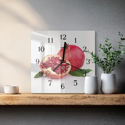 Hodiny s fotkou skleněné čtvercové Granát