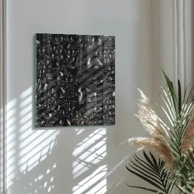 Hodiny s fotkou skleněné čtvercové Kapky