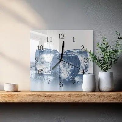 Nástěnné hodiny skleněné čtvercové Led