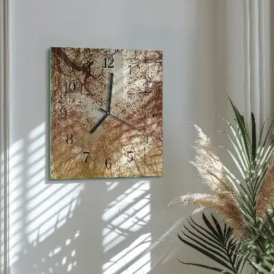 Hodiny s fotkou skleněné čtvercové Koruny stromů
