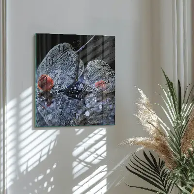 Čtvercové skleněné hodiny na zeď Kus