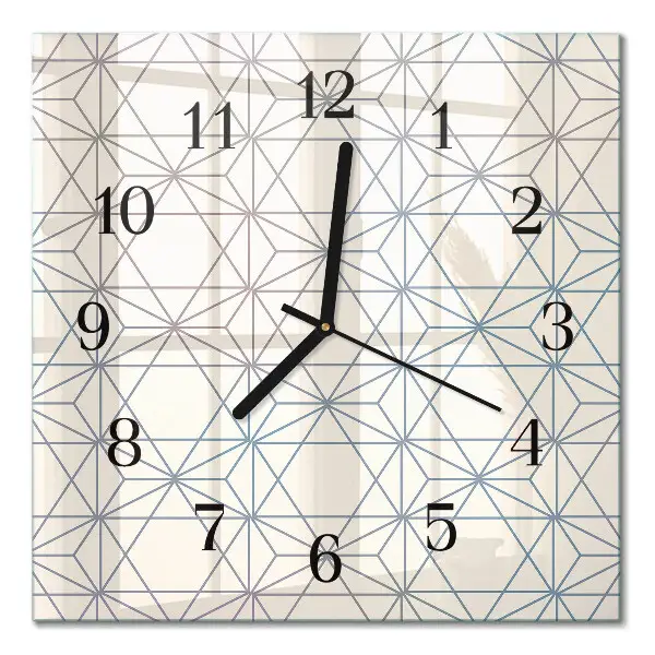 Hodiny s fotkou skleněné čtvercové Geometrický vzor