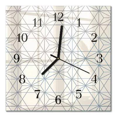 Hodiny s fotkou skleněné čtvercové Geometrický vzor