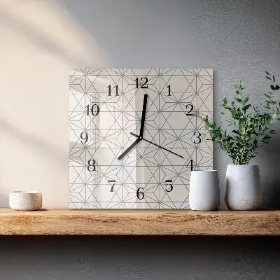 Hodiny s fotkou skleněné čtvercové Geometrický vzor