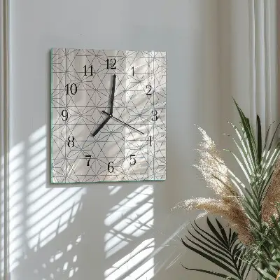 Hodiny s fotkou skleněné čtvercové Geometrický vzor