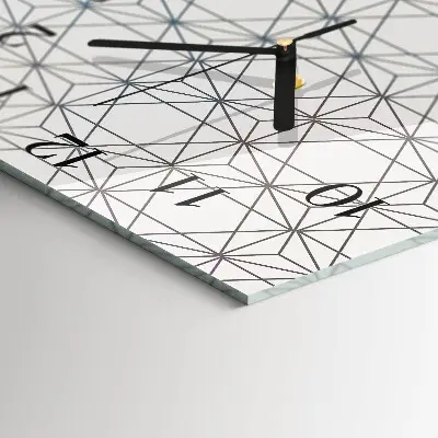 Hodiny s fotkou skleněné čtvercové Geometrický vzor
