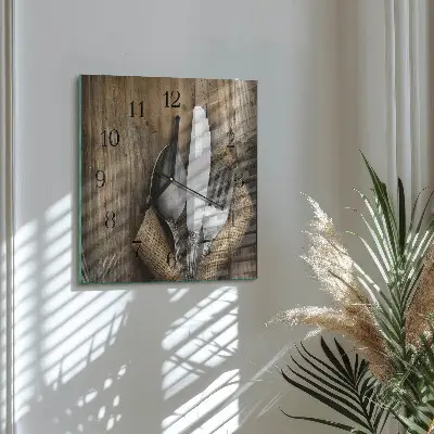 Hodiny s fotkou skleněné čtvercové Příbory