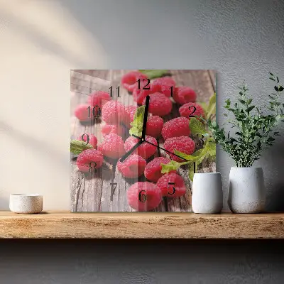 Hodiny s fotkou skleněné čtvercové Maliny