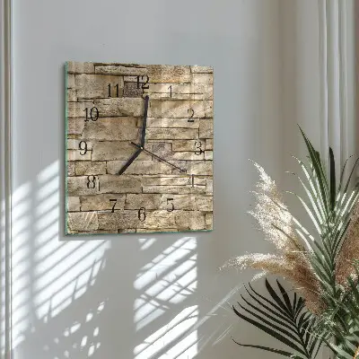 Čtvercové skleněné hodiny na zeď Zeď