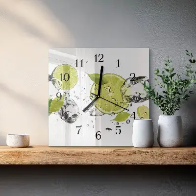 Hodiny s fotkou skleněné čtvercové Uhličitan vápenatý