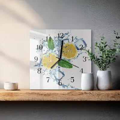 Hodiny na skle čtvercové Citrus