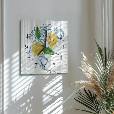 Hodiny na skle čtvercové Citrus