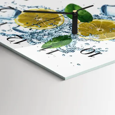 Hodiny na skle čtvercové Citrus
