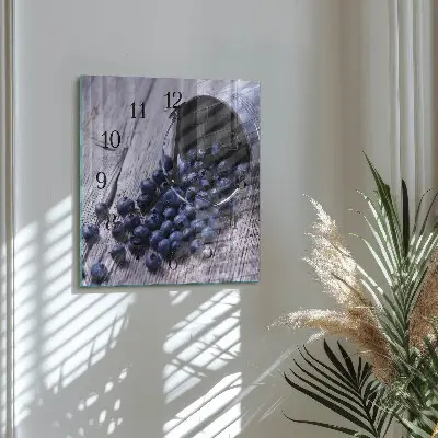 Hodiny s fotkou skleněné čtvercové Bobule