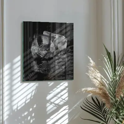Hodiny s fotkou skleněné čtvercové Kostky ledu