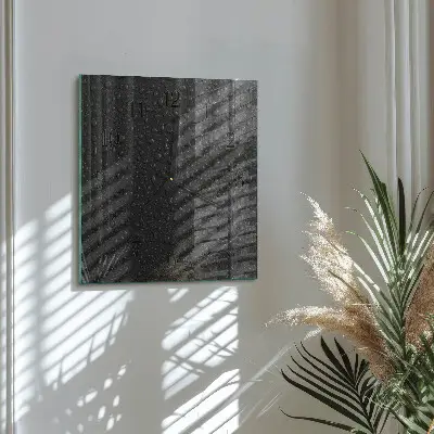 Hodiny s fotkou skleněné čtvercové Kapky vody