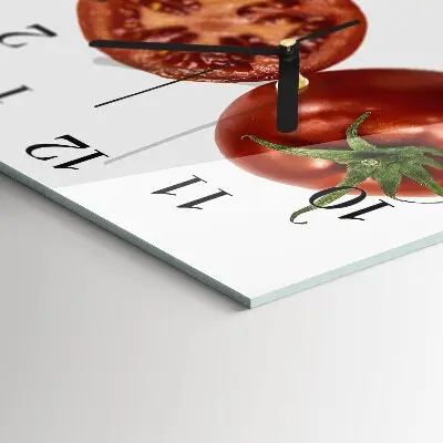 Nástěnné hodiny skleněné čtvercové Rajčata