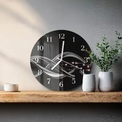 Nástěnné hodiny skleněné kulaté Abstrakce