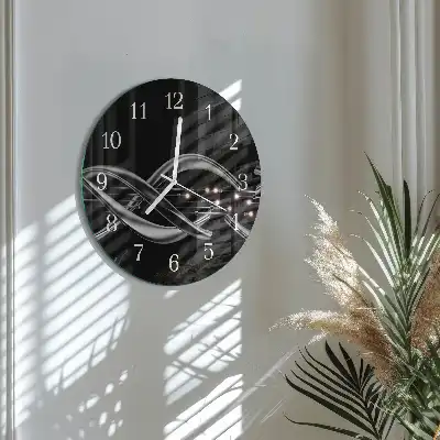 Nástěnné hodiny skleněné kulaté Abstrakce