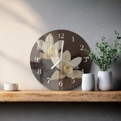 Hodiny s fotkou skleněné kulaté Vanilka