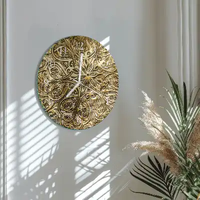 Kulaté skleněné hodiny na zeď Mozaika