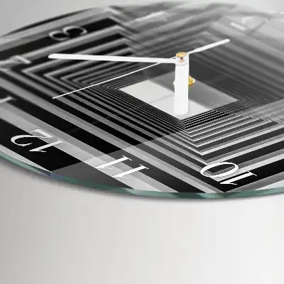 Hodiny s fotkou skleněné kulaté 3D tunel