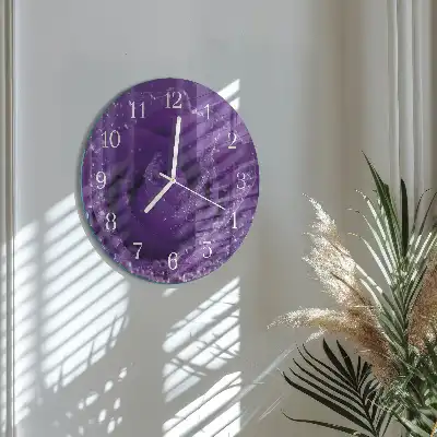 Nástěnné hodiny skleněné kulaté Růže