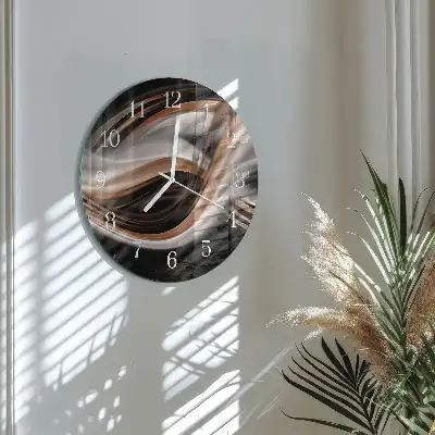 Hodiny s fotkou skleněné kulaté Abstraktní umění