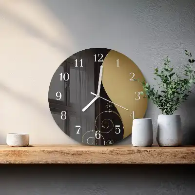 Nástěnné hodiny skleněné kulaté Abstraktní umění