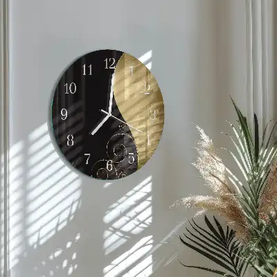 Nástěnné hodiny skleněné kulaté Abstraktní umění
