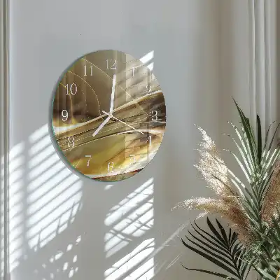 Hodiny na skle kulaté Abstraktní linie
