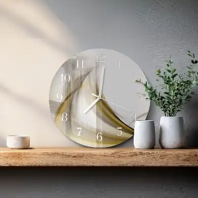 Kulaté skleněné hodiny na stěnu Abstraktní linie