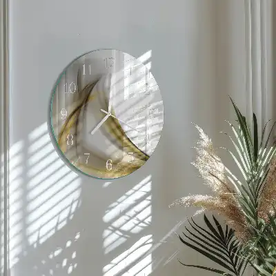 Kulaté skleněné hodiny na stěnu Abstraktní linie