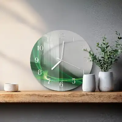Kulaté skleněné hodiny na zeď Abstraktní linie
