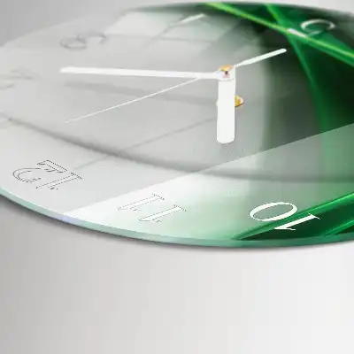 Kulaté skleněné hodiny na zeď Abstraktní linie