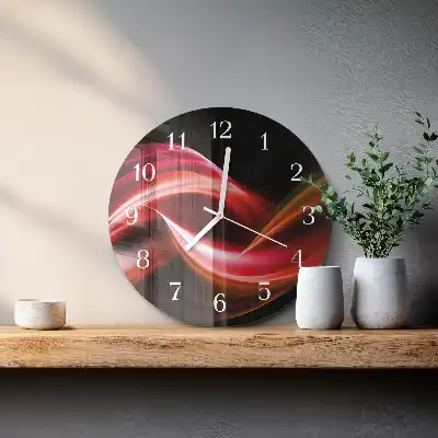 Kulaté skleněné hodiny na zeď Abstraktní linie