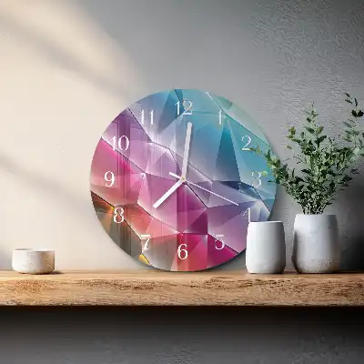 Hodiny na skle kulaté 3D vzor