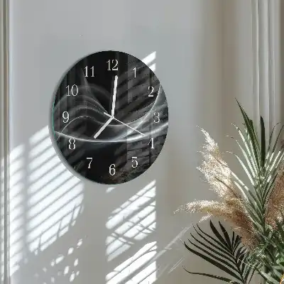 Kulaté skleněné hodiny na zeď Abstraktní linie