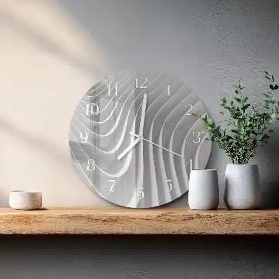 Kulaté skleněné hodiny na zeď Abstrakce