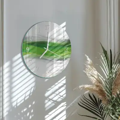 Kulaté skleněné hodiny na zeď Abstrakce