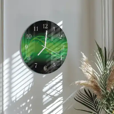 Hodiny na skle kulaté Abstrakce
