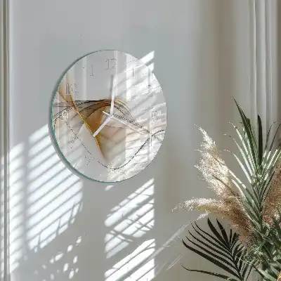 Kulaté skleněné hodiny na stěnu Abstrakce