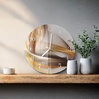 Kulaté skleněné hodiny na zeď Abstrakce