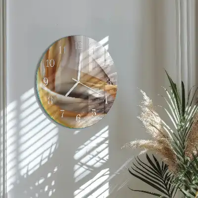 Kulaté skleněné hodiny na zeď Abstrakce
