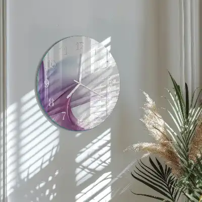 Hodiny s fotkou skleněné kulaté Abstrakce