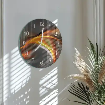 Kulaté skleněné hodiny na zeď Abstrakce