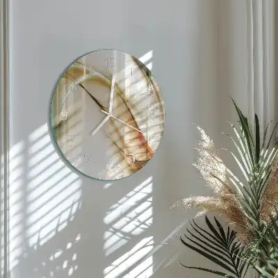 Nástěnné hodiny skleněné kulaté Abstrakce