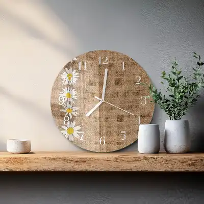 Hodiny s fotkou skleněné kulaté Sedmikráska